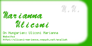 marianna ulicsni business card